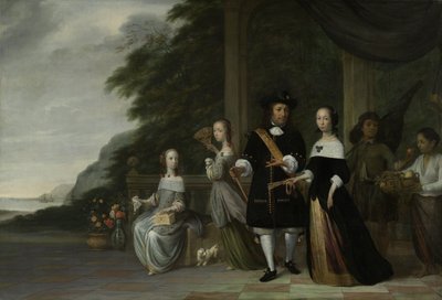 Batavian VOC Chief Merchant Pieter Cnoll and His Family by Jacob Coeman